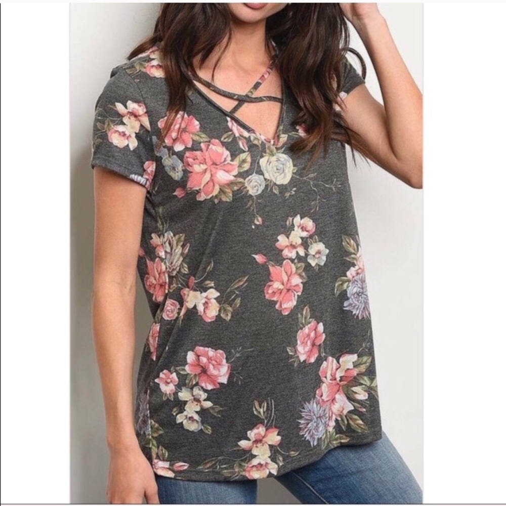 Floral Crisscross Top